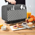 Yarwo 2 Slice Toaster Cover with Pockets and Top Handle, Nylon Toaster Cover Fits for Most Standard 2 slice Toasters, Gray with Grid...