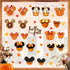 Mfault Hello Fall Cartoon Mouse Window Clings 4 Sheets, Autumn Pumpkin Doughnut Acorn Cupcake Stickers Decals Decorations, Maple Leaves Seasonal H...