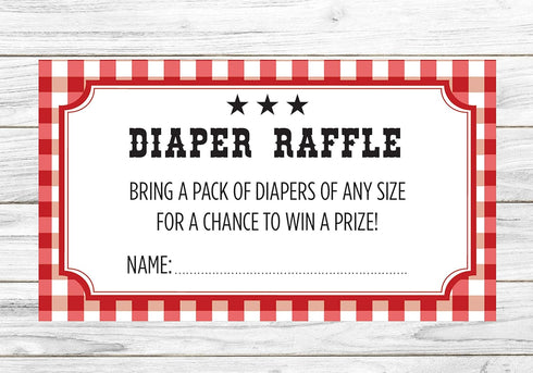 BBQ Baby-Q Diaper Raffle Baby Shower Cards - 24 count...