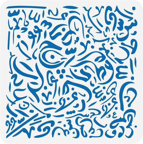 FINGERINSPIRE Arabic Alphabet Calligraphy Stencil 11.8x11.8 inch Messy Writing Stencil Plastic Arabic Alphabet Words Patterns Stencil Template Reu...