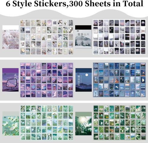 600 Pieces Washi Sticker Set, 12 Set Scrapbooking Diary Planner Album Diary Notebook, Scrapbooking Sticker Journaling Supplies for DIY Arts and Cr...