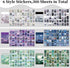 600 Pieces Washi Sticker Set, 12 Set Scrapbooking Diary Planner Album Diary Notebook, Scrapbooking Sticker Journaling Supplies for DIY Arts and Cr...