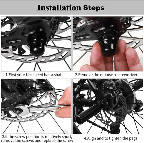 Amotor Bike Pegs Aluminum Alloy Anti-Skid Lead Foot Bicycle Pegs BMX Pegs for Mountain Bike Cycling Rear Stunt Pegs Fit 3/8 inch Axles...
