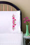 Tobin Stamped Pillowcases, Pink Floral, 20" x 30" Embroidery Kit...