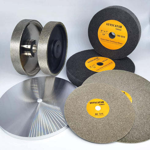 Deburring Wheel, Nylon Fiber Polishing Wheels, Abrasive Silicon Carbide Bench Buffing Grinder Wheel, Dia 8" x 1" Thickness x 5/8" Arbor, 180 Grit,...