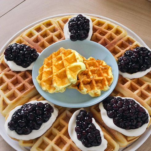 Jacquet Belgian Waffles - Pack of 8 Ready to Eat, Delectable Petite Pearl Sugar Belgian Waffles, Perfect for Quick Breakfast, Delicious Ready-to-E...