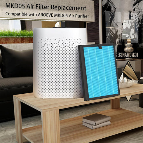 MKD05 Replacement Filter Compatible with AROEVE MKD05 Purifier,4-in-1 High-Efficiency H13 HEPA Air Filter?Not fit for MK04? (1 Pack)...