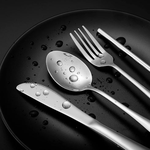 | Travel Utensils Set | Reusable Camping Cutlery Set | Stainless Steel Flatware Set | Portable Silverware Set with Case | Includes Knife/Fork/Spoo...