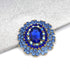YOQUCOL Vintage Blue Cubic Zirconia Crystal Rhinestone Sunflower-shaped Wreath Brooch Pin for Women Gold Tone...
