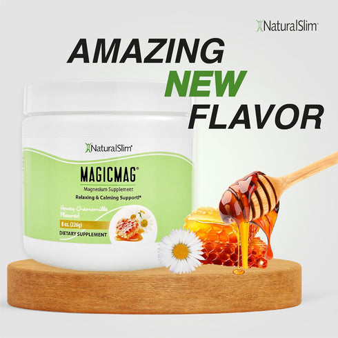 NaturalSlim Magicmag Pure Magnesium Citrate Powder Stress, Constipation, Muscle, Heart Health, and Sleep Support | Honey Chamomile Magnesium Suppl...
