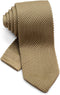 Men's Pointed Knit Tie Necktie Width 2.75 inches Washable Solid Color Camel Light Brown...