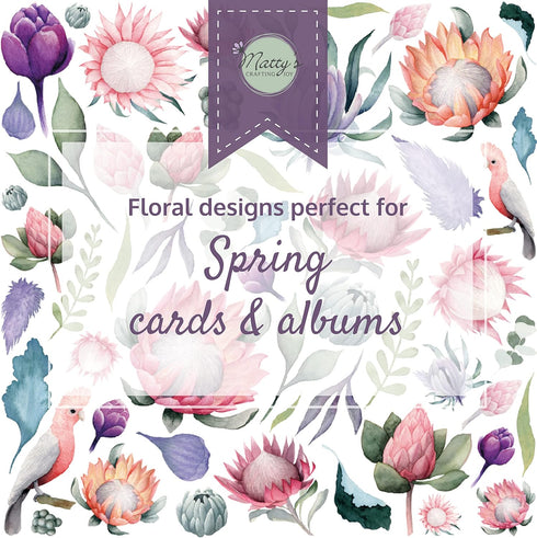 Matty's Crafting Joy Floral Grace 12x12 Double Sided Scrapbook Cardstock Paper Pad, 24 Floral Designer Patterned Paper Pack...