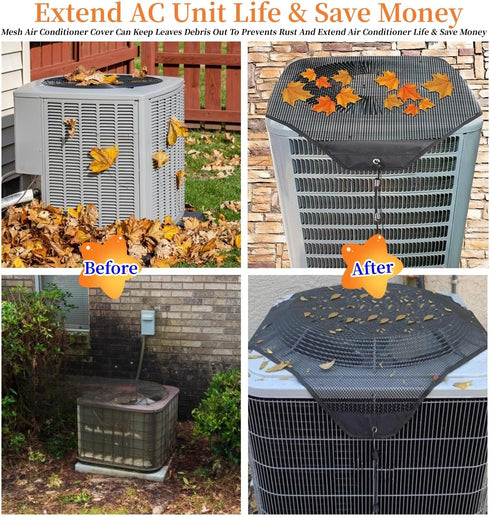 Central Air Conditioner Cover for Outside Units 32 x 32 -Durable AC Cover Defender Outdoor?Leaf Guard Mesh Air Conditioner Cover (32" x 32")...