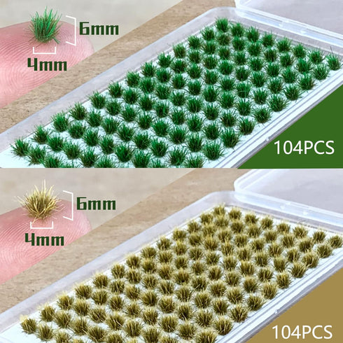 Cayway 208 PCS Static Grass Tuft Model Grass Tufts Terrain Model Kit Resin Static Scenery Model Miniature Shrubs Bushes for Train Landscape Railwa...