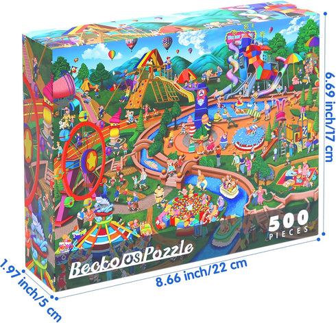 Becko US Jigsaw Puzzles 500 Pieces Puzzles for Adults 500 Piece Puzzles for Kids and Adults (Theme Park)...