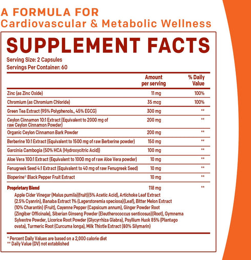 21-in-1 Berberine Supplement with Ceylon Cinnamon - Berberine 1500 mg with Chromium, Bitter Melon and Green Tea Extract - Berberine 5X for Weight ...