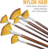Artist Fan Paint Brushes Set 9pcs - Soft Anti-Shedding Nylon Hair Wood Long Handle Paint Brush Set for Acrylic Watercolor Oil Gouche Painting...
