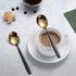 Teaspoons 6 Pieces Black And Gold Plating Coffee Spoons, Homquen 6.3" Modern Design Stainless Steel Tea Spoons Set, Small Spoon Silver Dishwasher ...