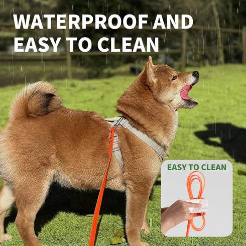 Dog Training Long Leash Waterproof Long Line Heavy Duty Outdoor Recall Lead 10ft 15ft 20ft 30ft 50ft for Small Medium Large Dog (15FT, Orange)...