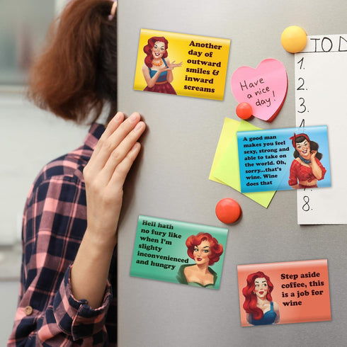 4 Pack Refrigerator Magnets - Funny Fridge Magnet - Perfect Housewarming Gift, or Gift for Women Friends...