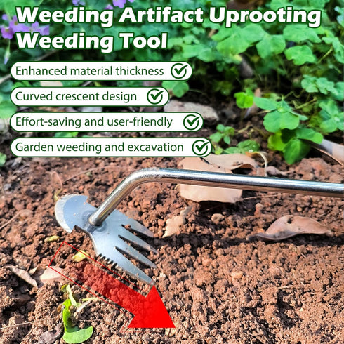 Weeding Artifact Uprooting Weeding Tool, Upgraded Garden Weeding Tools Packaged in Carton, Stainless Steel/Manganese Steel Forged Weed Puller 4 Te...