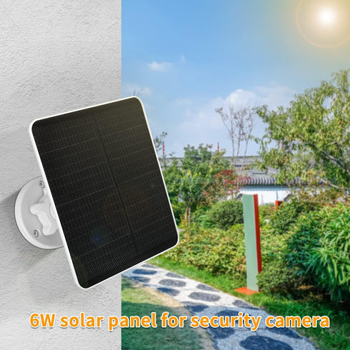 6W Solar Panel for Outdoor Security Camera,Compatible with Rechargeable Battery Powered Surveillance Camera, Micro USB Solar Panel for Wyze cam Ou...