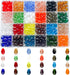480pcs 24 Colors Teardrop Glass Beads for Jewelry Making 8x12mm Faceted Vertical Hole Crystal Teardrop Spacer Beads for DIY Bracelet Necklace...