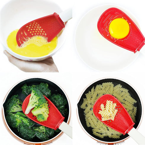pack of 2 Multifunctional cooking gadgets, 6 in 1 cooking utensils Slotted Spoon, 356°F Heat Resistant kitchen gadgets, Egg Separator, Cooking, Dr...