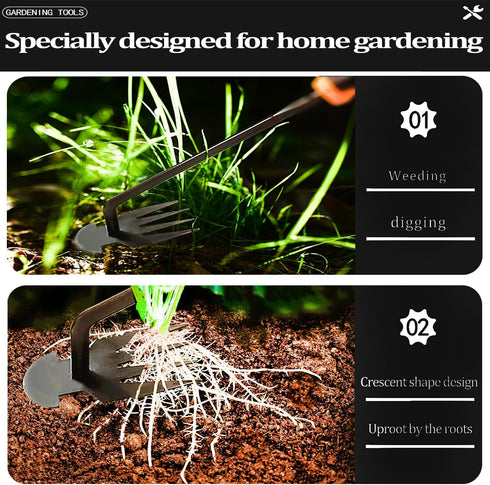 Weed Puller Tool-Weeding Artifact Uprooting Weeding Tool | 2024 Enhanced Weed Remover tool | 4-Tine Stainless Steel Weeder Tool,Multi Function Gar...