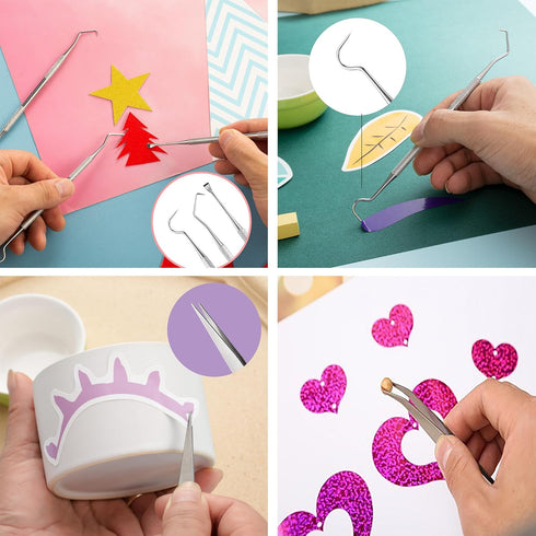 Craft Tools Set Weeding Tools Kit for Vinyl, Craft Vinyl Tools Kit for Weeding Vinyl, Silhouettes, DIY Art Work Cutting, Hobby, Scrapbook, Letteri...