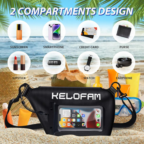 Large Waterproof Bags, Waterproof Phone Pouch for iPhone Pro MAX, Cruise Essentials 2-Piece Set, IPX8 Dry Bags for Vacation Swimming Boating Beach...