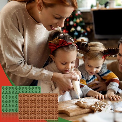 Christmas Silicone Molds Mini Xmas Tree & Gingerbread Candy Chocolate Mould Christmas Non-Stick Fondant Baking Mold for Handmade Soap Pudding Jell...