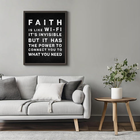 Posterizer 1 pcs-faith is invisible but powerful-funny religious quote-Religious Posters-Motivational & Inspirational Art-Gifts for Christians - U...