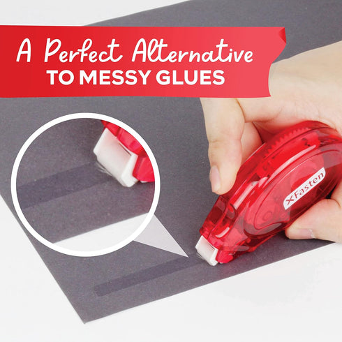 XFasten Adhesive Roller for Scrapbooking, 8mm x 30ft 4-Pack Double Sided Glue Tape Roller, Scrapbook Supplies for Adults, Photo Tape for Scrapbook...