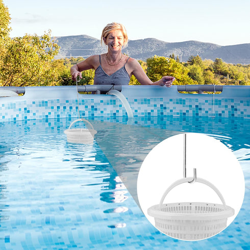 16 inch Pool Skimmer Basket Hook-Stainless Steel Pool Basket Lid Lifting Hook-Extended Pool Filter Skimmer Handle for Cleaning Swimming Pools&Prot...