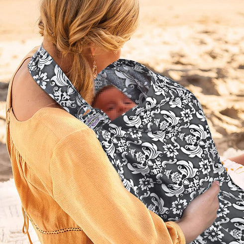 UHINOOS Nursing Cover for Mom Breastfeeding, Baby Privacy Nursing Covers Up Breathable Cotton with Ajustable Hoop for Mother (Grey)...