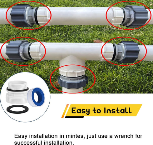 4560 Pool Hose Adapters Conversion Kit for Intex Hayward Pool Filter Pump Hose Adapter fit with Intex Ground Pool 40mm to 1 1/2 Inch Conversion Ki...