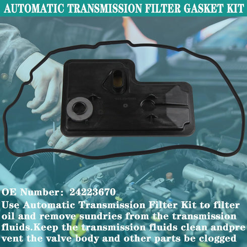 Transmission Filter Oil Pan Gasket Kit Compatible with 2005-2023 Ford Explorer Edge ST/SEL/Limited Fusion S Taurus Limited Lincoln MKS MKT MKZ Bas...