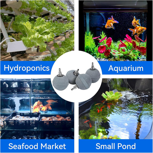 AQUANEAT Pond Air Stone 2 Inch, Air Stone for Aquarium, Long Lasting Aerator Oxygen Diffuser Airstone, Air Pump Accessories for Aquarium, Fish Tan...