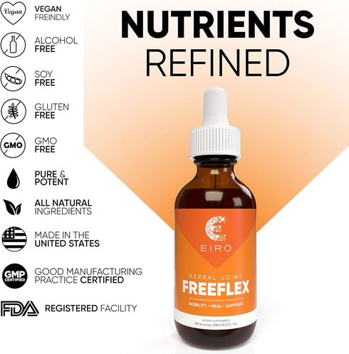 EIRO FREEFLEX Herbal Joint Supplement. Turmeric Root, Curcumin, Boswellia and Black Pepper. Superior Absorption...