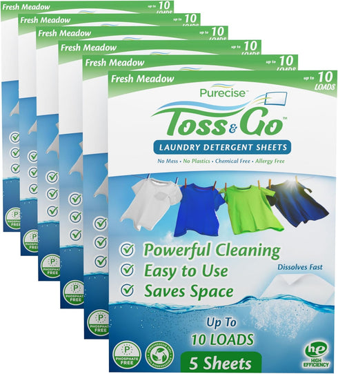 Toss & Go Laundry Detergent Sheets, Eco-Friendly Washer Sheets, Easy To Carry Great For Travel, Powerful Cleaning, No Mess, Odor Removal, Lightwei...