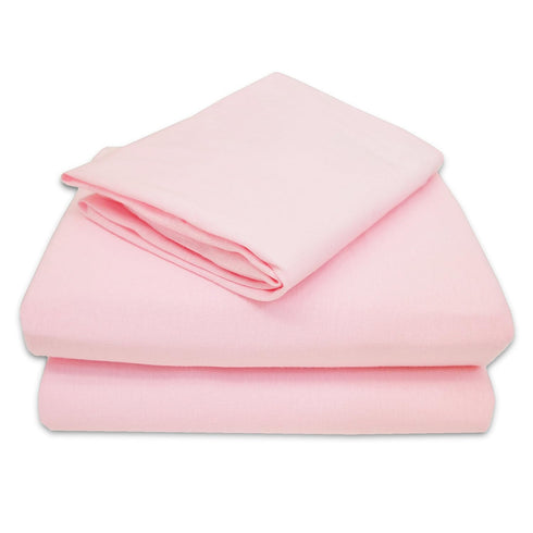 TL Care 100% Natural Cotton Jersey Knit 3-Piece Toddler Sheet Set, Pink, Soft Breathable, for Girls...