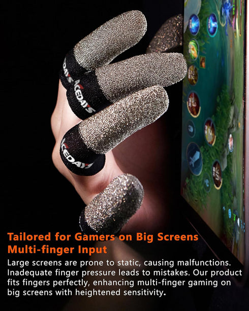 Gaming Finger Sleeves,100% Visible Silver Fibers,Just Right Pressure/Breathable/Sweatproof,Gaming Gloves for PUBG Mobile/Knives Out/Call of Duty M...