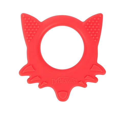 Dr. Brown's Flexees Friends Orange Fox, Soft 100% Silicone Baby Teether, BPA Free, 3m+...