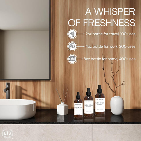 Muse Apothecary Flush Ritual - Aromatic & Refreshing Toilet Spray, Use Before You Go, 2 oz, Infused with Natural Essential Oils - Aloe + Eucalyptu...