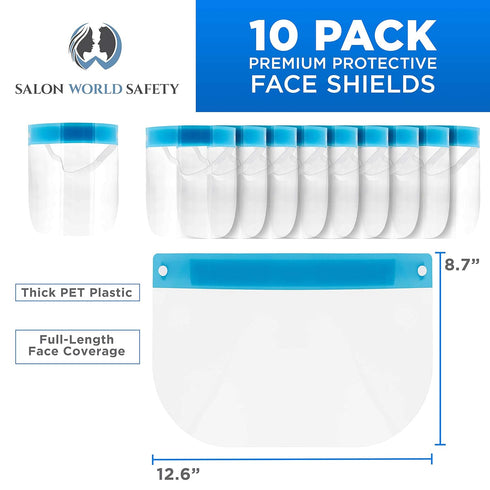 TCP Global Salon World Safety Face Shields Ultra Clear Protective Full Face Shields...