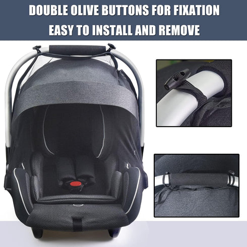 Baby Mosquito Net for Infant Car Seats,Infant Stroller and Bassinets, Carrier,Breathable with Elastic Netting for Easy Fitting, Portable Durable &...