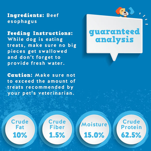 Jack&Pup 6-inch Gullet Sticks for Dogs – Odor Free Joint Health Support Dog Chews – Fresh and Savory Beef Gullet Sticks - Naturally Rich in Glucos...