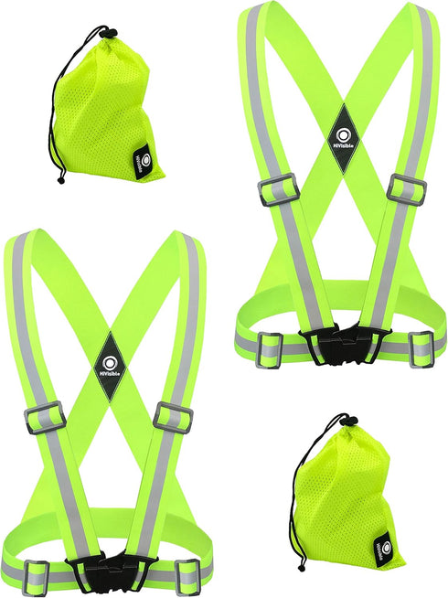 Safety Straps Reflective Vest for Running Hi Vis Suspenders Reflective for Men Women Safety Vests Strap Fully Adjustable...