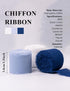 Chiffon Ribbon, Navy Blue White 1.5''x21Yd Frayed Fringe Silk Ribbon for Gift Wrapping, Handmade Ribbon for Floral Vase Decor, Wedding, Birthday, ...